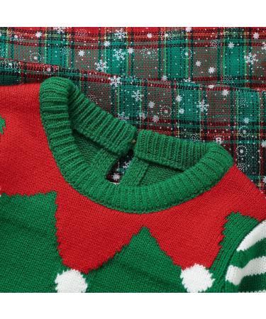 Mimixiong Baby Christmas Outfit | Knitted Xmas Romper for Newborn Boys and Girls | Long Sleeve Costume | 0-3 Months | Green - Buy Online on SooperMarket.com