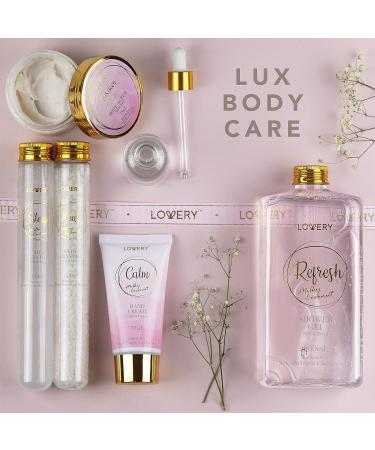 Luxury Bath Gift Set | Home Spa Gift Basket - Milky Coconut Scent Vitamin E & Shea Butter Shower Gel Bath Salt Body Scrub & More - International Shipping Available - Buy Online on SooperMarket.com