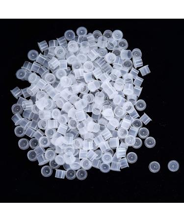 Ink Caps Medium 500pcs White Plastic Disposable Ink Cups with Base | 13mm Size | Makeup Pigment Ink Cap | 500M - Buy Online on SooperMarket.com