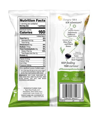 Off The Eaten Path Veggie Crisps Variety Pack - 1.25 oz (Pack of 16) | Rice, Peas, Black Beans | Mosaic Veggie Crisps - Buy Online on SooperMarket.com