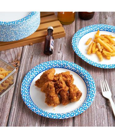 MUCHII 8.375 Inch Disposable Paper Plates 300 Count - Soak-Proof & Cut-Proof for Family Gatherings, Parties, Picnics - 300 Pack - Buy Online on SooperMarket.com