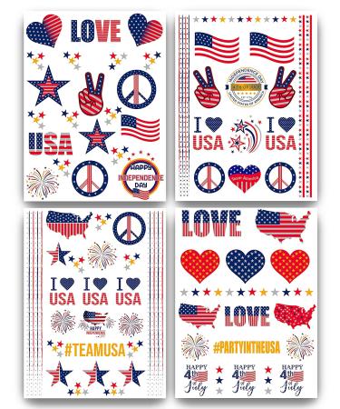 Terra Tattoos Fourth of July Temporary Tattoo Set - 75 Red White Blue & Metallic Designs - Buy Online on SooperMarket.com