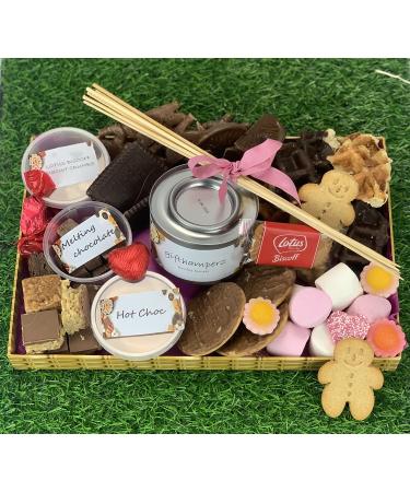 Chocolate Fondue Hamper Gift Box - Large Mix of Treats & Snacks Smores Date Night Couples Gift Set