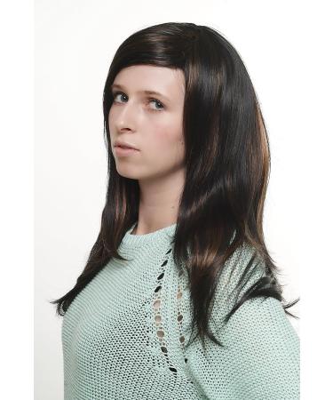WIG ME UP SA022-2H30 | Long Black Straight Ladies Wig with Reddish Brown Highlights - International Shipping Available - Buy Online on SooperMarket.com