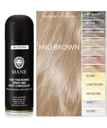 MANE Hair Thickening Fiber Spray (200 ml Medium Brown) 6.76 Fl Oz (Pack of 1) Medium Brown - Buy Online on SooperMarket.com