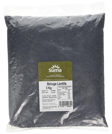 Suma Bagged Down Beluga Lentils 3 kg (Pack of 1)