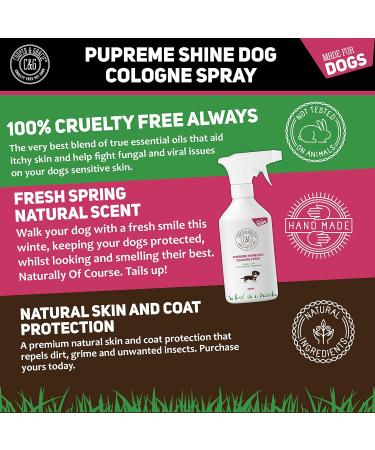 Detangling Dog Perfume Spray 250ml | Leaves Dog Coat Detangled and Super Shiny | A Great Long Lasting Dogs Hypoallergenic Grooming Cologne | Citrus Eucalyptus Lemongrass Essential Oils Scents - Buy Online on SooperMarket.com