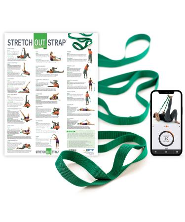 OPTP The Original Stretch Out Strap with Exercise Poster  Made in The USA Stretching Strap and Yoga Strap for Stretching, Physical Therapy Exercise and Flexibility