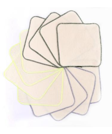Flannel hubs made of organic cotton - 15 pieces 21 cm x 21 cm - multi -way baby washcloth as a replacement for wet wipes - Small washable mini cotton towels
