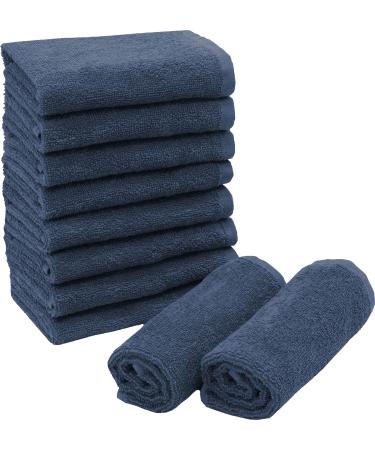 Zollner 10 Set Seifkerchen in 30x30 cm - Supernate and soft washcloths in dark blue - with a practical hanger - washable up to 60 C - cotton - hotel quality 10x soap cloth dark blue