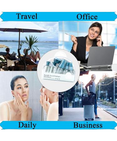 Rintal ZKSM Travel Bottles Set - 6 Empty Cosmetic Containers with Labels Funnel & Straw for Liquids - Perfect for Water & Emulsions (Blue & Transparent) - Buy Online on SooperMarket.com