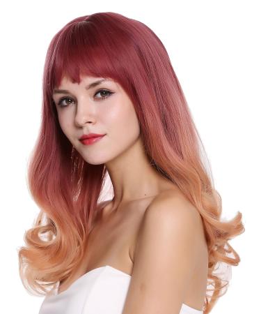 WIG ME UP MS1733-1344R716 Women's Long Bangs Wig - Straight Curly Balayage Purple Orange Blonde - International Shipping Available - Buy Online on SooperMarket.com