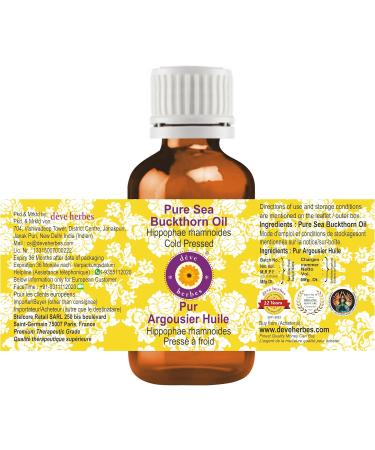 Deve Herbes Pure Sea Buckthorn Oil (Hippophae rhamnoides) Cold Pressed 15ml (0.50 oz) - Buy Online on SooperMarket.com