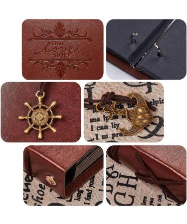 AIOR Photo Album Scrapbook  11 x 8.3 Inches 60 Black Pages Refillable Vintage Leather Scrapbook Album  DIY Memory Book  Couple Lover Anniversary Valentines Day Gifts for Him Her (Love) - Buy Online on SooperMarket.com