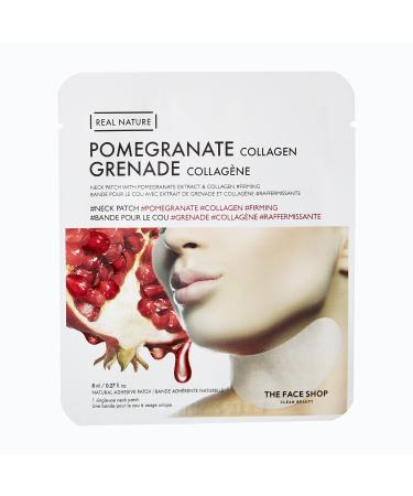 The Face Shop Reach Nature Pomegranate Neck Mask | Premium Filament Sheet for Moisturizing Plumping & Invigorating The Neck Area | Rich Moisture with Light Finish Adheres Softly | 1 ct. K-Beauty