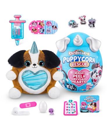 Rainbocorns Puppycorn Rescue Surprise Beau the Shepherd - Collectible Plush - Over 12 Surprises Peel and Reveal Heart Stickers Syringe Slime Ages 3+ (Shepherd) Shepherd (Beau) Single