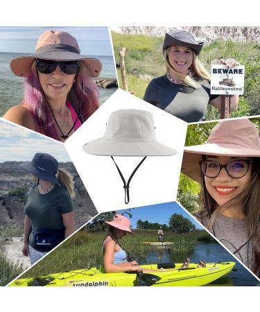 Mukeyo Womens Wide Brim Sun Hat | UV Protection, Foldable Ponytail Cap for Beach, Fishing, Hiking - Beige - Buy Online on SooperMarket.com