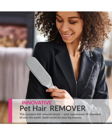 Pet Hair Remover - Double-Sided Brush for Couch Furniture Clothing Car Seat & Carpet - Self-Cleaning Fur Lint Brush for Dog & Cat Hair - New Grey - Buy Online on SooperMarket.com