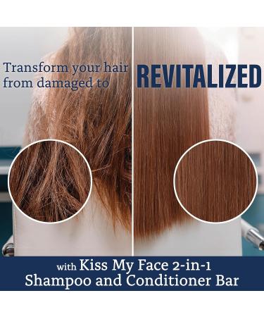 Kiss My Face 2-in-1 Shampoo & Conditioner Bar | Palm Oil-Free Cruelty-Free Monoi Oil & Shea Butter | Ideal for All Hair Types - Strengthen Dry & Damaged Hair - Buy Online on SooperMarket.com
