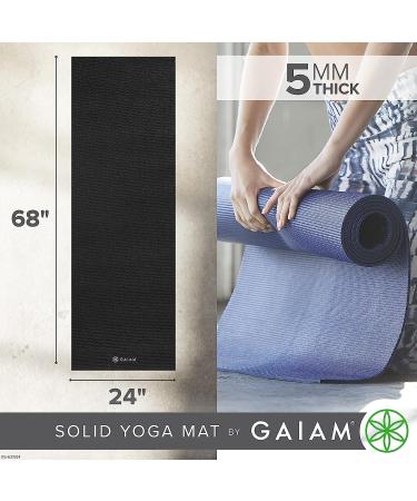 Gaiam Premium 5mm Non Slip Yoga Mat for Yoga, Pilates & Workouts - Black - Buy Online on SooperMarket.com