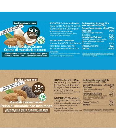 Dalia Nut Spreads - Sugar-Free High Nut Content Vegan & Gluten-Free | 4x200g | Made in Italy (Hazelnut Chocolate Almond-Tonka Almond Coconut) - Buy Online on SooperMarket.com