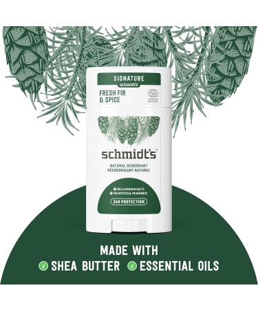 Schmidt's Aluminum Free Natural Deodorant for Women and Men Fresh Fir and Spice with 24 Hour Odor Protection Certified Natural Vegan Cruelty Free 2.65 oz Fresh Fir and Spice 2.65 Ounce (Pack of 1) - Buy Online on SooperMarket.com