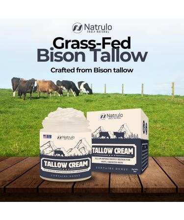 Beef Tallow Cream | All Natural Grass Fed Balm for Eczema & Dry Skin | Moisturizing Face & Body Lotion Made in USA - Buy Online on SooperMarket.com