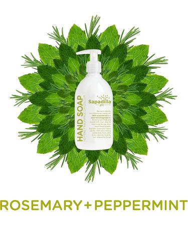 Sapadilla Rosemary + Peppermint Biodegradable Hand Soap - 12 oz Pump - Eco-Friendly & Refreshing - Buy Online on SooperMarket.com