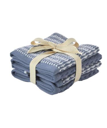 SKL Home Longborough 100% Turkish Cotton Washcloth Set 12x12 Denim Blue 4 Pack Denim Blue Washcloth Set