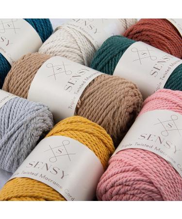 Sensy Premium Macrame Cord 3mm 100% Cotton - 245 Feet Twisted Macrame Rope - Latte Color - Ideal for Macrame Projects - Buy Online on SooperMarket.com