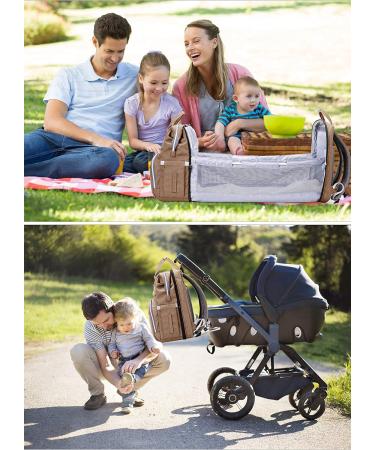 SndMor Wrap Bag Backpack - Multifunctional Diaper Bag with Bed Function & Stroller Hook | Ideal for Moms & Dads | Khaki - Buy Online on SooperMarket.com