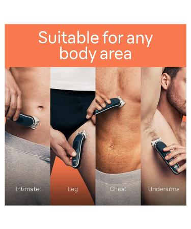 Braun Body Groomer Series 3 3340 for Men - Chest, Armpits, Groin Trimming & Manscaping | SkinSecure Technology, 2 Combs, Washable - Buy Online on SooperMarket.com
