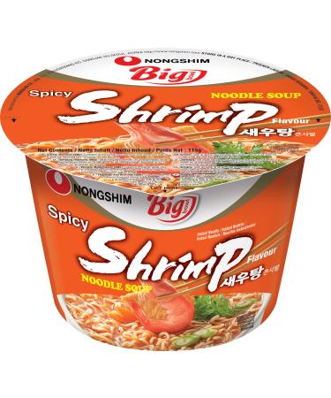 Nong Shim Instant Noodles Shrimp Big Bowl Korean Ramen Soup quick preparation 115g 115 g (1 pack)