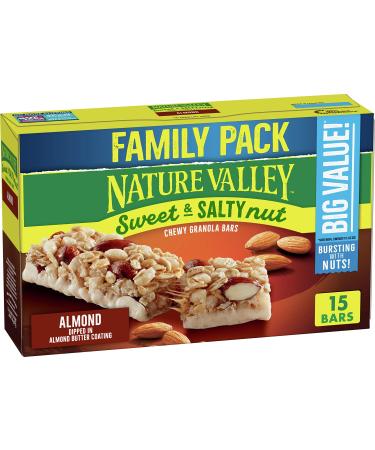 Nature Valley Granola Bars, Sweet and Salty Nut, Almond Granola Bars, 15 ct 15 Count (Pack of 1)