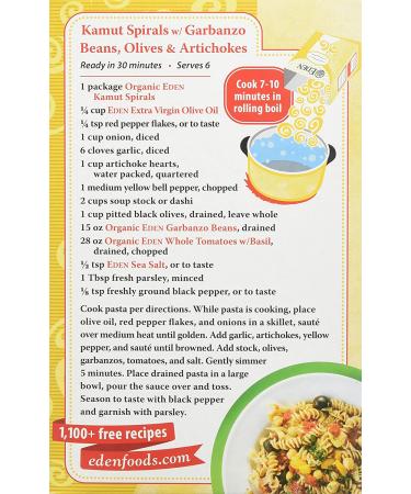 Organic Kamut Spirals - 100% Whole Grain - 12oz (Pack of 6) | Eden - Buy Online on SooperMarket.com