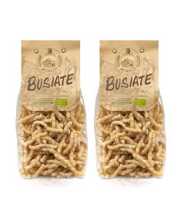 Morelli Spiral Pasta - Organic Premium Durum Wheat Semolina Italian Pasta from Italy - Protein-Rich, Ancient Grains, All Natural, Gourmet Italian - Busiate Pasta (Trofie, Gemelli) 17.6 Oz - Pack of 2 17.6 Ounce (Pack of 2)