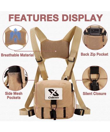Golkcurx Adjustable Binocular Harness Chest Pack - Waterproof for Hiking & Hunting | Khaki - Buy Online on SooperMarket.com