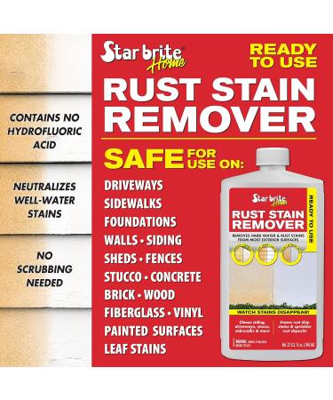 STAR BRITE Rust Stain Remover 32 OZ | Quick & Effective Stain Removal for Driveways Walls Sidewalks & More - International Shipping Available - Buy Online on SooperMarket.com