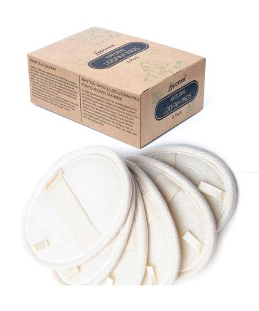 6 Pack Premium Bath Loofah Pads - 6 Inch 100% Natural Exfoliating Shower Sponge Scrubber Perfect for Men & Women Body Wash Luxurious Luffa Loofah Body Scrubber