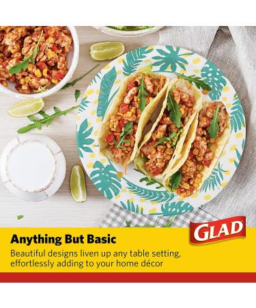 Glad Disposable Palm Leaf Design 8.5 Inch Paper Plates - 50 Count Pack - Buy Online on SooperMarket.com