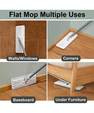 JOYMOOP Mop and Bucket Set with 3 Microfiber Mops | Flat Floor Mop for Wet and Dry Cleaning | Household Cleaning Tools for Hardwood, Laminate, Tile | Double Dry Scrapers | 50 Mop - Buy Online on SooperMarket.com