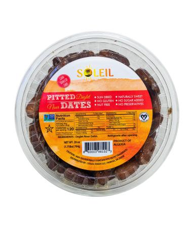 28oz Pitted Dates | Sun Dried Algerian Deglet Nour dates | Certified NON-GMO, KOSHER, naturally sweet and Gluten-free, NO sugar added, NO sulfurs or preservatives, Nut-Free. (28oz)