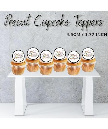 24 PRECUT Happy Retirement Edible Cupcake Decorations Theme #2 Premium Thickness SWEETENED Vanilla Wafer Card Cupcake Toppers - Cake Decorations - Buy Online on SooperMarket.com