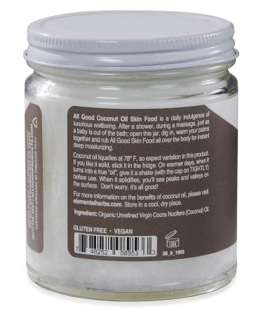 All Good Organic Coconut Oil Skin Food - Natural Moisturizing Skin Care - Non GMO - Vegan - 7.5 Fl Oz - Buy Online on SooperMarket.com