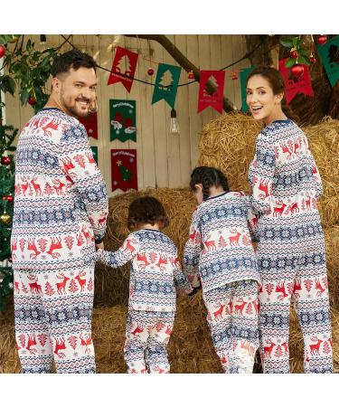 PatPat Reindeer & Snowflake Family Christmas PJs Set - Kids 6-7 Years Bluewhite - Buy Online on SooperMarket.com