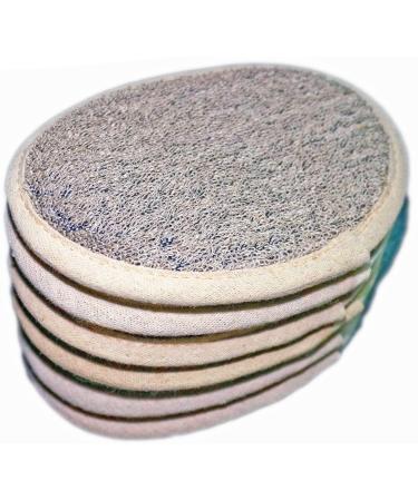 6 pcs/set (Large 4.7x6.5 inches) Linen Exfoliating Face Body Pads - Linen and Terry Cloth Materials Loofa Sponge Scrubber Brush Close Skin for Men and Women When Bath Spa and Shower