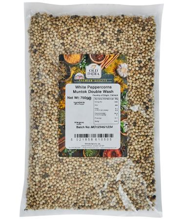 Old India White Peppercorns Muntok Double Wash 750g 750 g