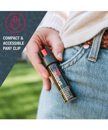 SABRE RED Compact Pepper Spray 2-Pack | Maximum Police Strength OC Spray with UV Dye | 10-Foot Range | Quick Access Belt Clip | Small and Easy to Carry | Black - Buy Online on SooperMarket.com