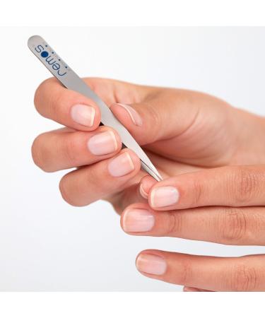 REMOS Splinter Tweezers - Stainless Steel INOX Rustproof 9.5 cm Fine Tip Dark Blue - Perfect for Precision Care - Buy Online on SooperMarket.com