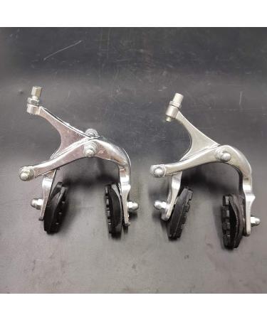 CDHPOWER Bike Brake, Bike Disc Brake, Bicycle C Brake Caliper, Aluminum Alloy Front & Rear Side Pull Brake Set Bike Accessory for Mountain Bike, Folding Bike, Road Bicycle Silver